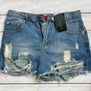 Signature8 Distressed Denim Shorts